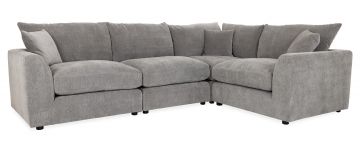 Heather Medium Grey Fabric 4 Piece Corner Group