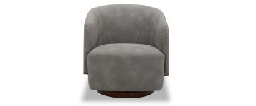 Otis Oxford Grey Fabric Swivel Armchair