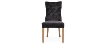 Marlow Charcoal Velvet Dining Chair with Oak Legs