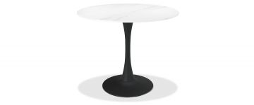 Mason White Sintered Stone Ceramic Round Dining Table