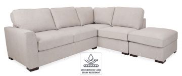 Orson Stone Grey Resilient Fabric Corner Sofa Bed with Right Hand Facing Chaise
