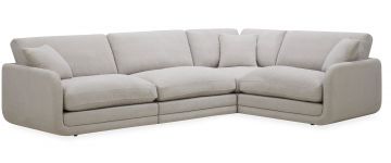 Pillow Dove Grey Fabric 4 Pce Modular Corner Sofa