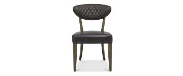 Ellipse Fumed Oak & Old West Vintage Faux Leather Dining Chair