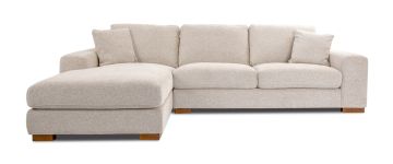 Santorini Taupe Fabric Corner Sofa with Left Hand Facing Chaise