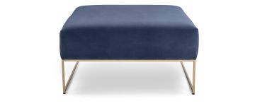 Sleigh Ottoman in Cotton Navy