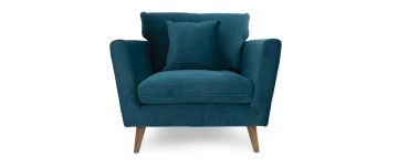 Ivy Dark Teal Velvet Armchair