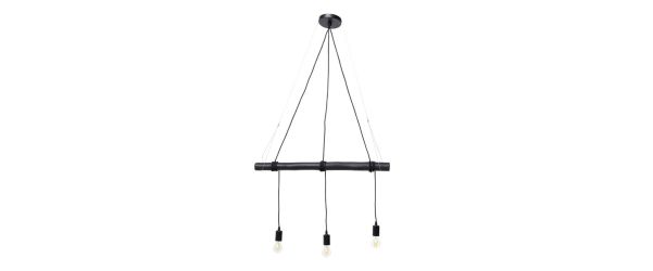 Solid Beech Black Pendant Dining Light - 195cmx85cm