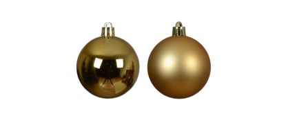 Gold Eco Shatterproof Baubles Pack of 6