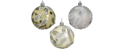 Laurel Shatterproof Bauble Assorted - 8cm