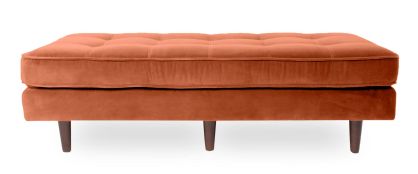 Scott Burnt Orange Velvet Ottoman