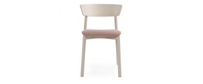 Clelia Beech and Pink Cross Fabric Dining Chair