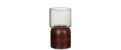 Mango Wood Hurricane Candle Holder - 14cm