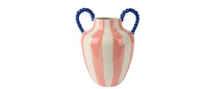 Vase Pink & White Stoneware Vase