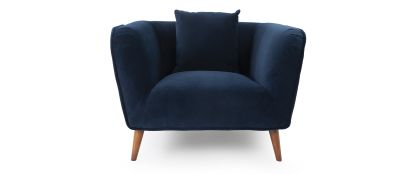 Brinley Navy Velvet Armchair