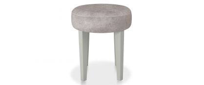Alora Blue Grey Infinity Pearl Velvet & Wooden Dressing Stool