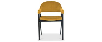 Camden Weathered Oak Mustard Velvet Dining Chair