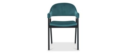 Camden Weathered Oak Azure Velvet Dining Chair