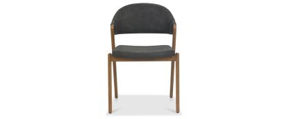 Camden Rustic Oak & Dark Grey Fabric Armless Dining Chair