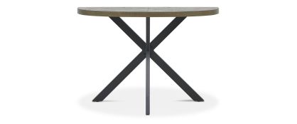 Ellipse Fumed Oak Curved Console Table