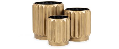 Aza Set of 3 Bronze Plant Pots