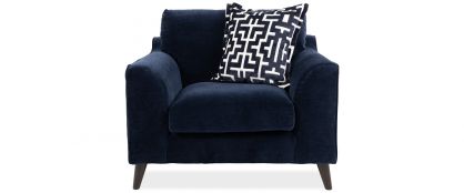 Bronte Villa Navy Fabric 1 Seater Armchair