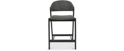 Camden Dark Grey Weathered Oak Fabric Barstool