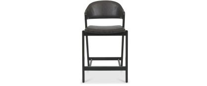 Camden Old West Vintage Leather Weathered Oak Barstool
