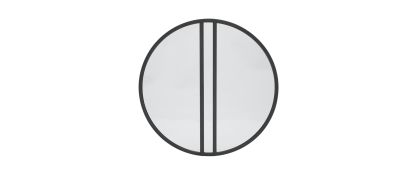 Chevron Weathered Ash Black Framed Mirror - 80cm