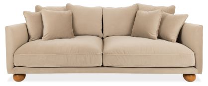 Zara Taupe Velvet 3 Seater Sofa