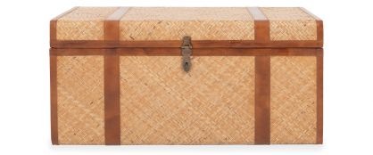 Dalton Rattan & Leather Trunk