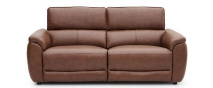 Devon Chestnut Brown Leather 3 Seater Power Recliner Sofa