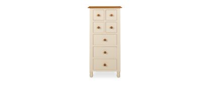 Mist 7 Drawer Cream & Oak Tallboy