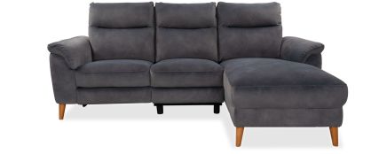 Dexter Shadow Fabric Power Reclining Corner Sofa with Right Hand Facing Chaise