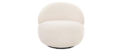 Aurora Ivory Boucle Fabric Swivel Chair