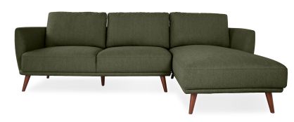Avery Moss Green Fabric Right Hand Facing Chaise Corner Sofa