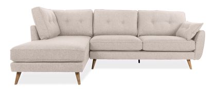 Anderson Cream Fabric Left Hand Facing Chaise Sofa