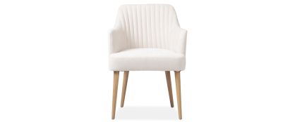 Ella Beige Fabric Dining Armchair