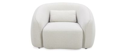 Oswald Curve Ivory Boucle Fabric 1 Seater Armchair
