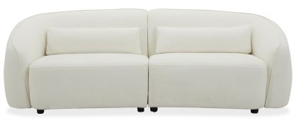 Oswald Curve Ivory Boucle Fabric 3 Seater Sofa