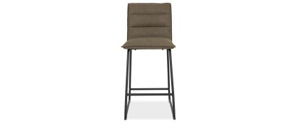 Hugo Olive Green Fabric Fixed Barstool