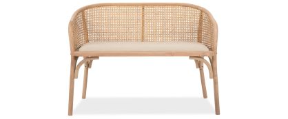 Delilah Grey Wax Coastal Rattan Bench