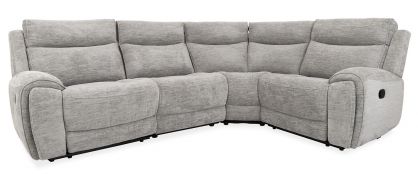 Sadie 4 Piece Dove Fabric Manual Reclining Corner Group