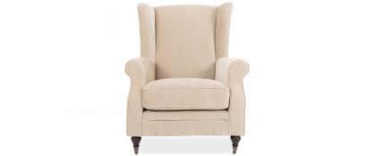 Sage Taupe Fabric Wingback Armchair