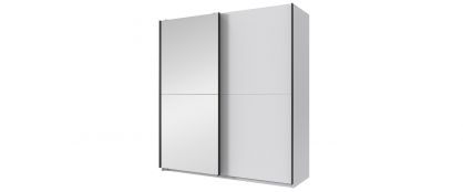 Derby Slide White & Mirror Wardrobe - 179cm