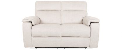 Ella Plush Beige Fabric 2 Seater Power Recliner Sofa
