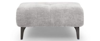 Claudia Mist Grey Fabric Footstool