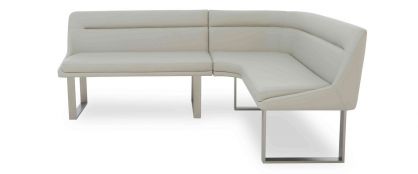 Avorio Cream Faux Leather Right Hand Facing Dining Bench