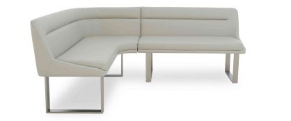 Avorio Cream Faux Leather Left Hand Facing Dining Bench