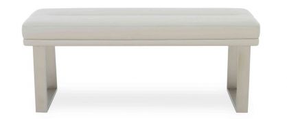 Avorio Cream Faux Leather Dining Bench