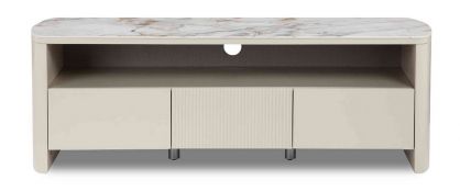 Avorio Cream TV Unit with LED Lighting